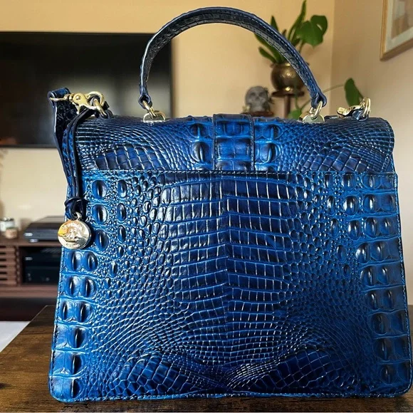 Brahmin Blue Crocodile Gabriella Bag - Picture 3 of 6